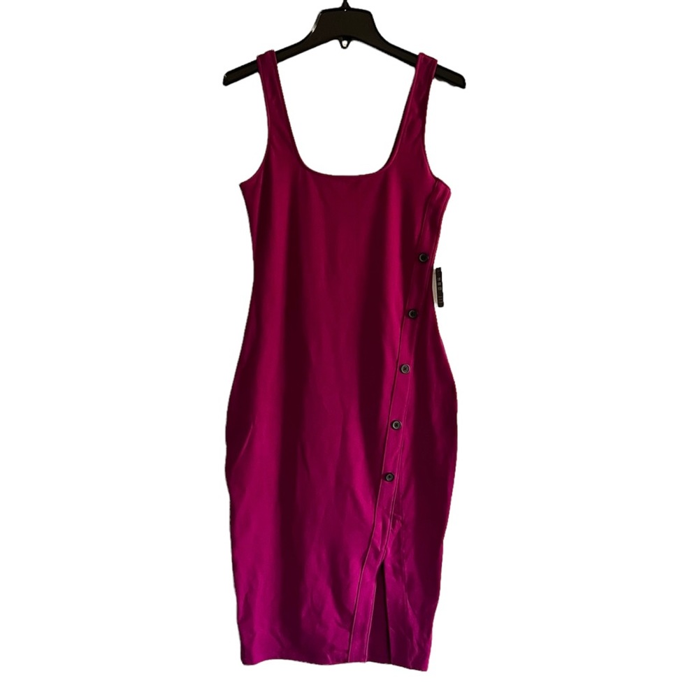 NWT Express Dress Contour Bodycon Stretchy Pullover Tank Midi Plunge Casual S